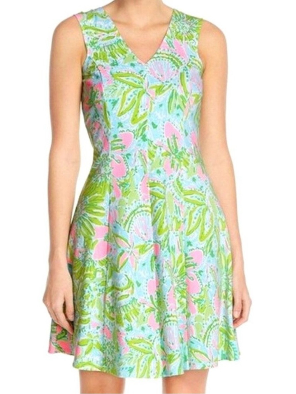 Lilly Pulitzer Dahlia Dress in Jungle Coconut Print Size XS